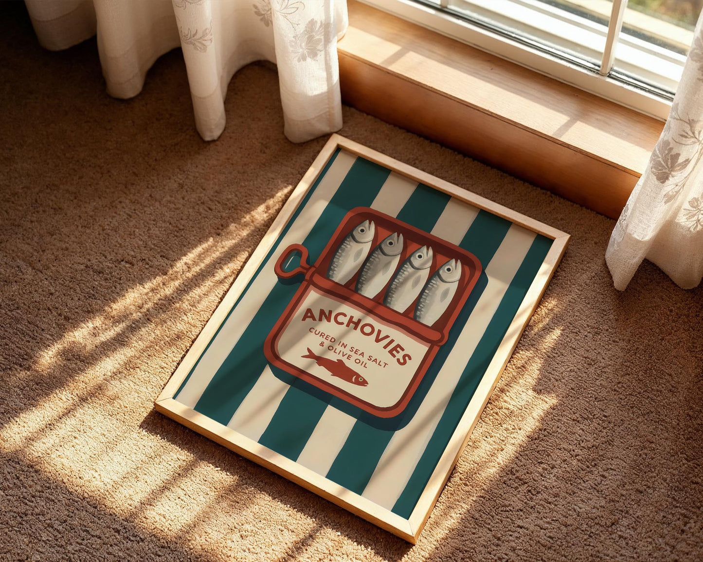 Anchovies Tin Poster | Retro Kitchen Wall Art