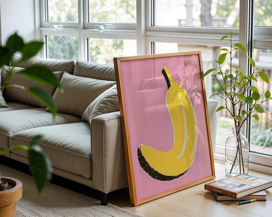 Banana Pop Art Print | Colourful Kitchen Wall Art
