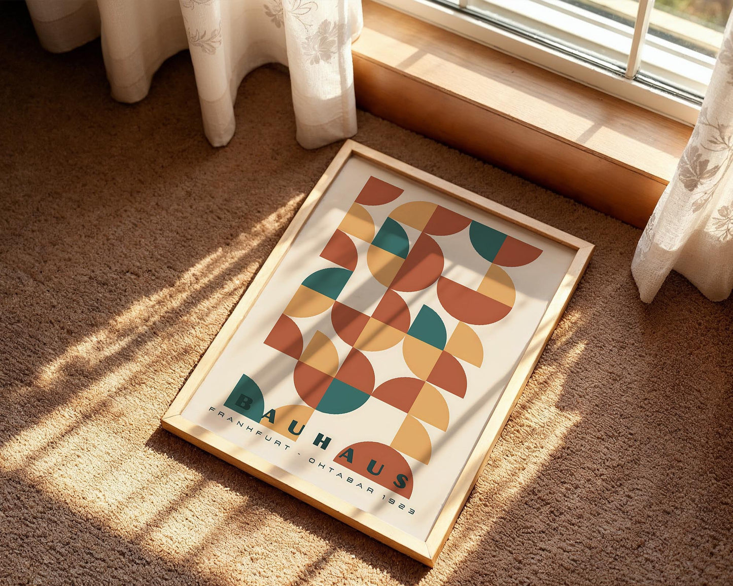 Bauhaus Pattern – Geometric Mid Century Wall Art Print