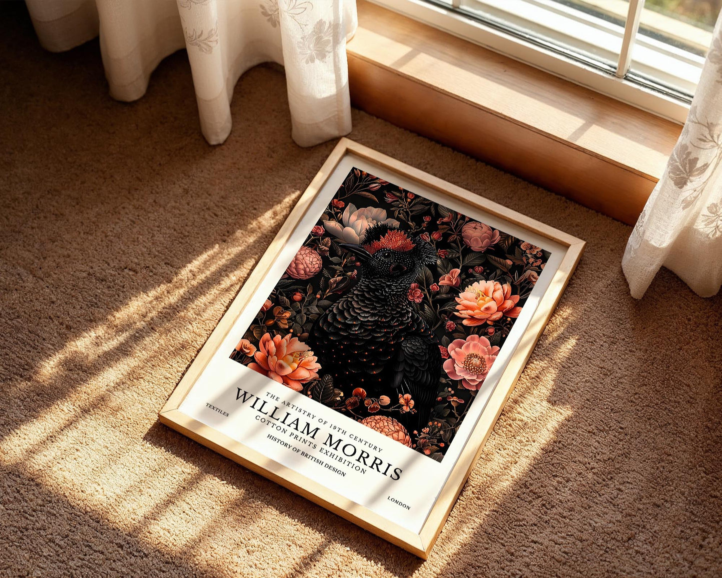 Crimson Crown | William Morris Inspired Botanical Art Print