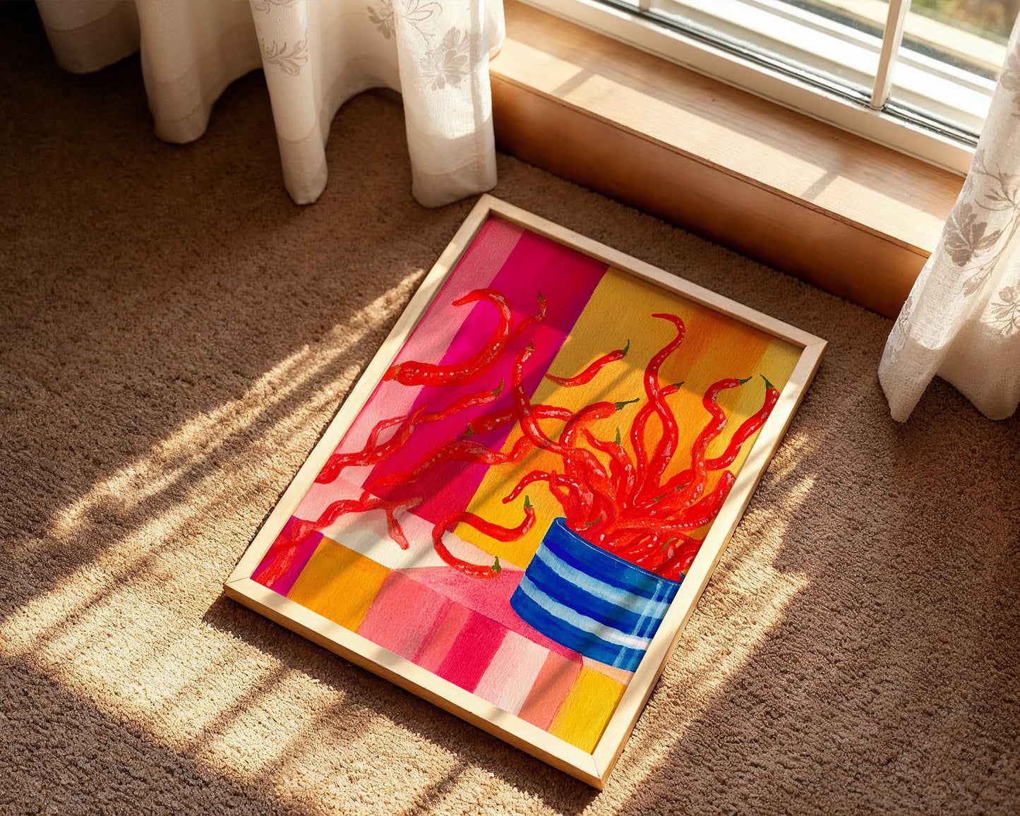 Dancing Chillies | Playful Food Illustration Print