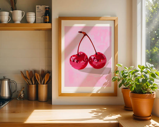 Disco Cherries | Disco Fruits Art Print