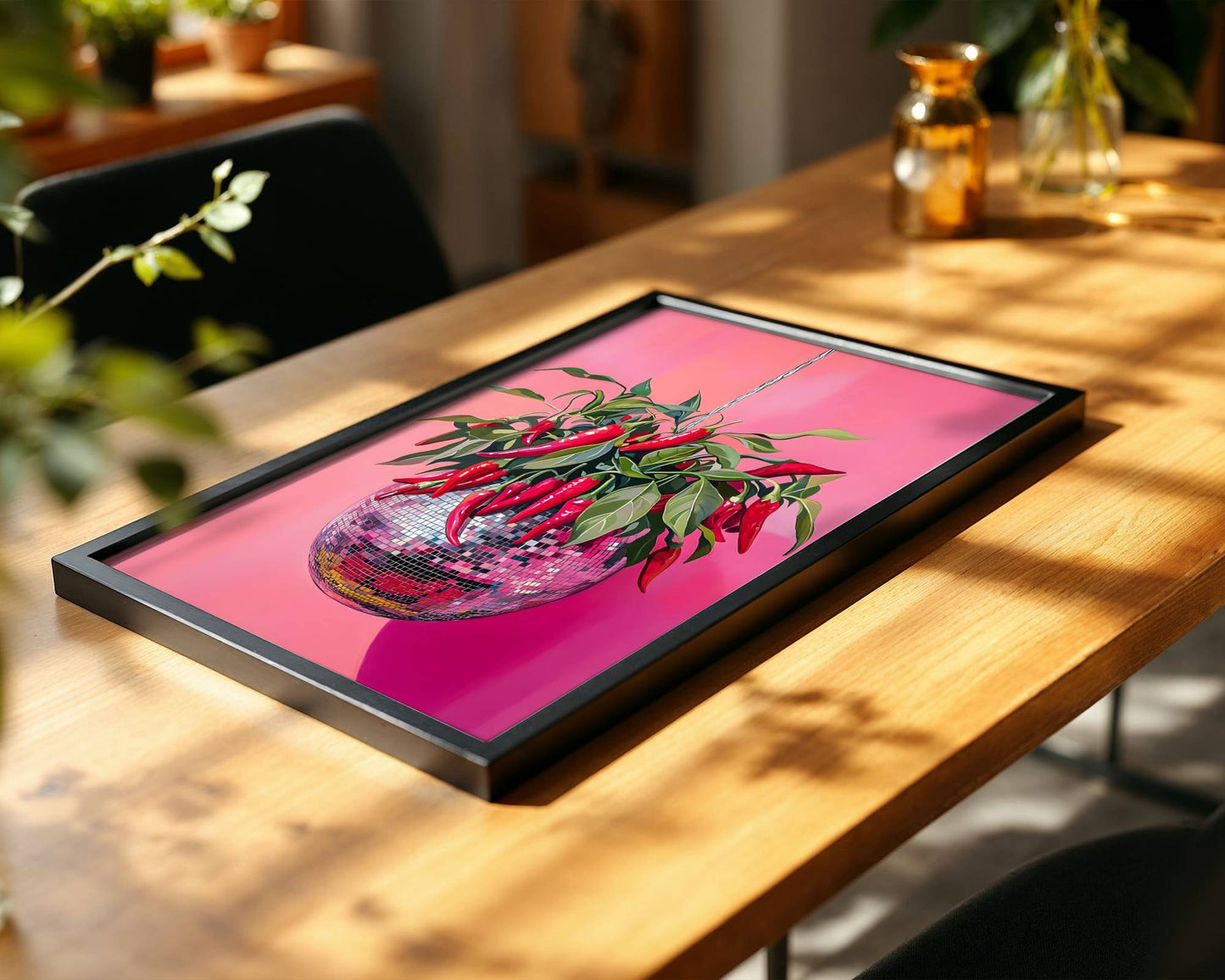 Disco Chillies | Disco Fruits Art Print