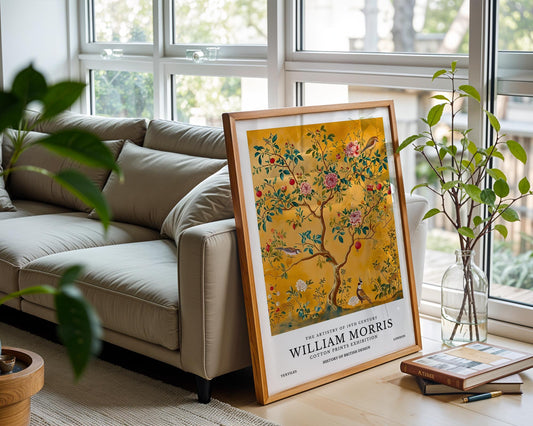 Golden Garden | William Morris Inspired Botanical Tree Art Print
