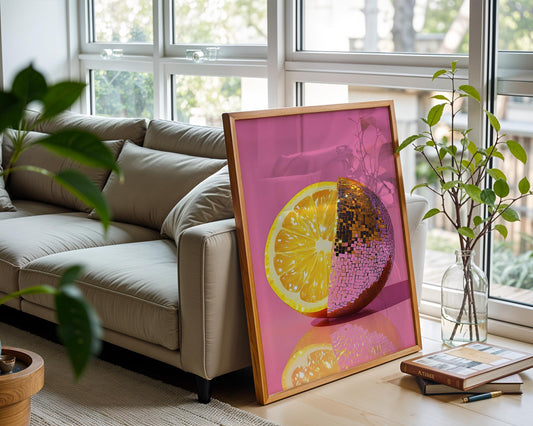 Half & Half Disco Lemon | Disco Fruits Art Print