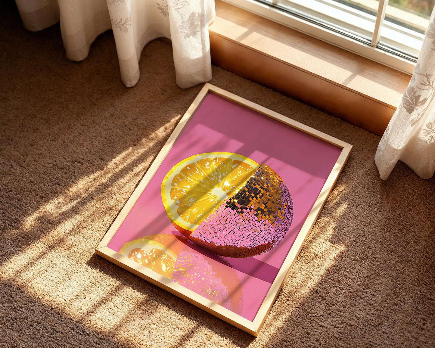 Half & Half Disco Lemon | Disco Fruits Art Print