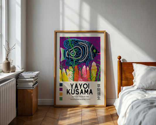 Yayoi Kusama Depth of the Sea – Retro Exhibition Style Japanese Art Print
