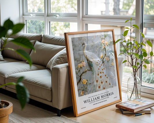 White Peacock | William Morris Inspired Botanical Art Print