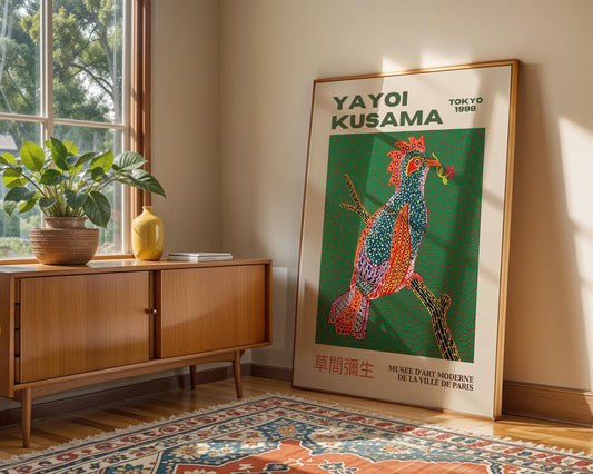 Yayoi Kusama Bird at Dawn Tokyo 1998 Exhibition Poster