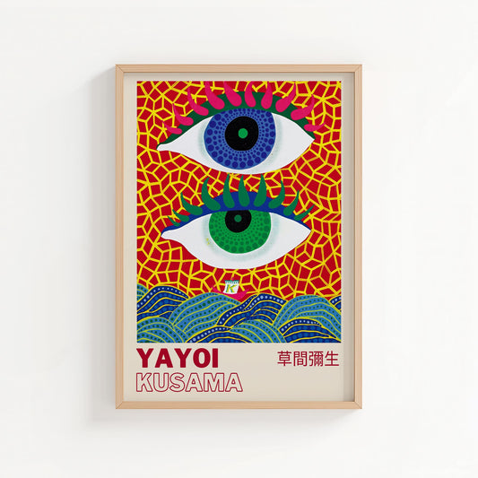 Yayoi Kusama Abstract Eyes | Retro Exhibition Style Japanese Art Print