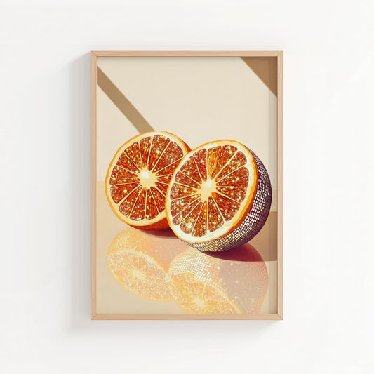 Disco Blood Orange | Disco Fruits Art Print