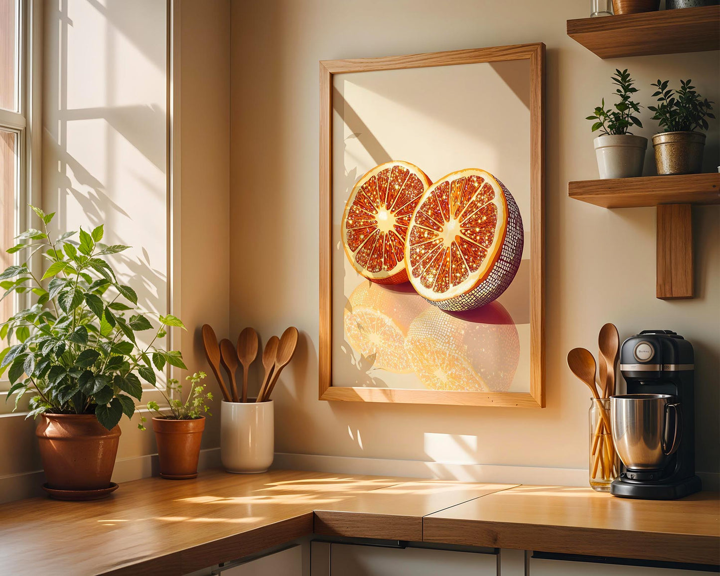 Disco Blood Orange | Disco Fruits Art Print
