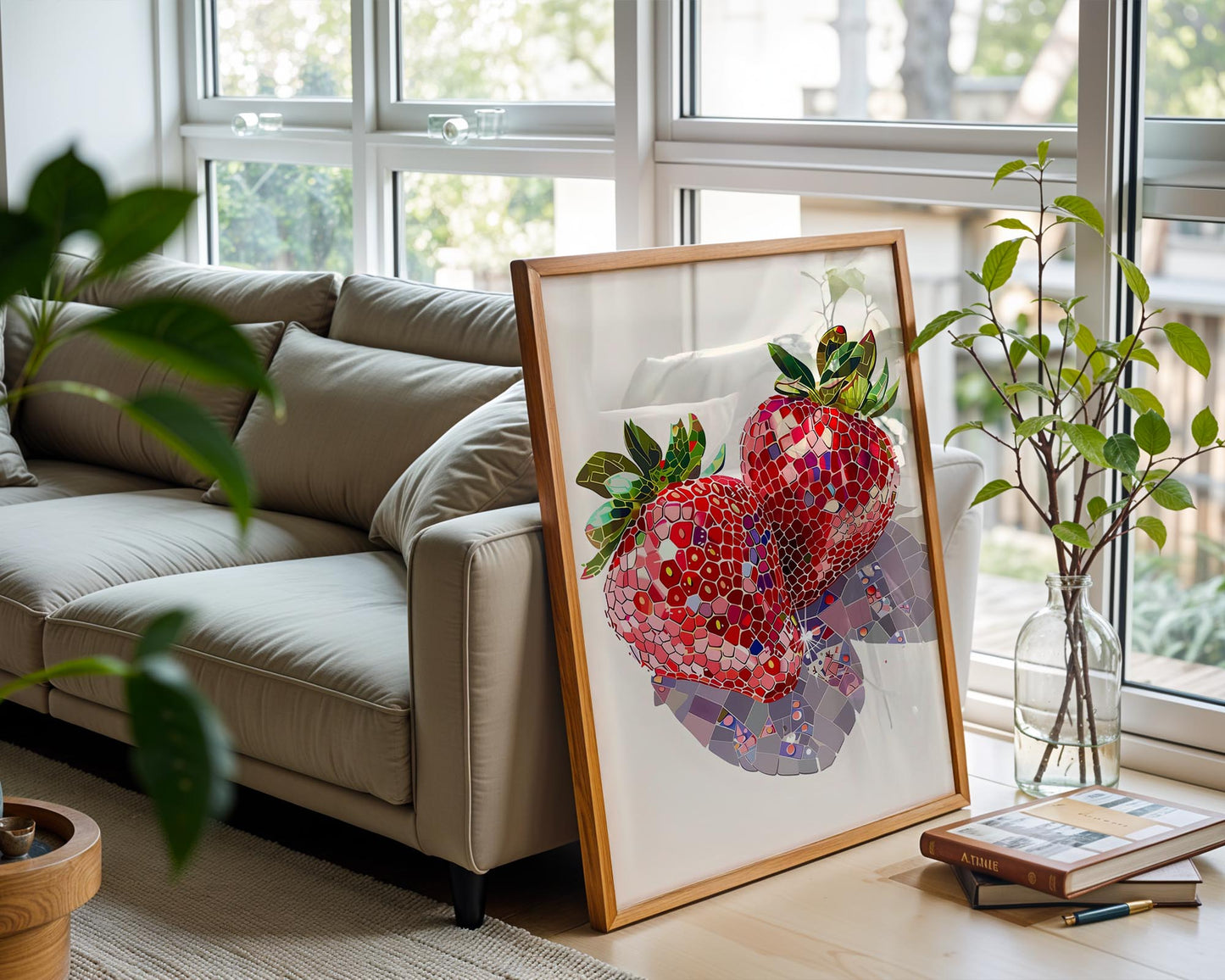 Mosaic Strawberry | Disco Fruits Art Print
