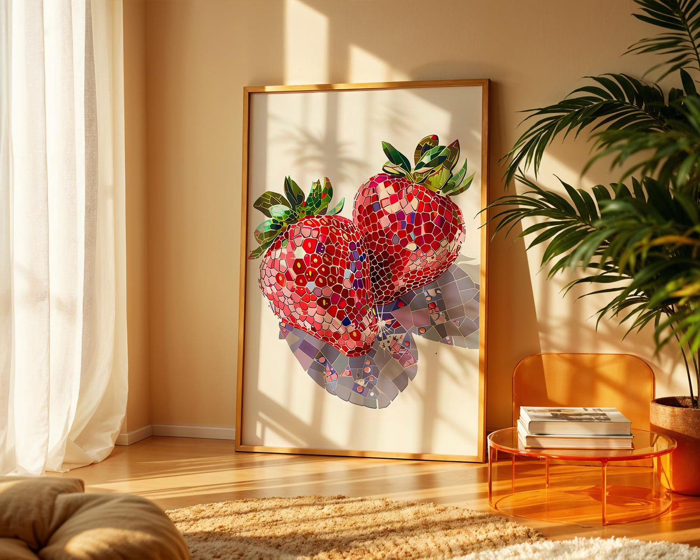 Mosaic Strawberry | Disco Fruits Art Print