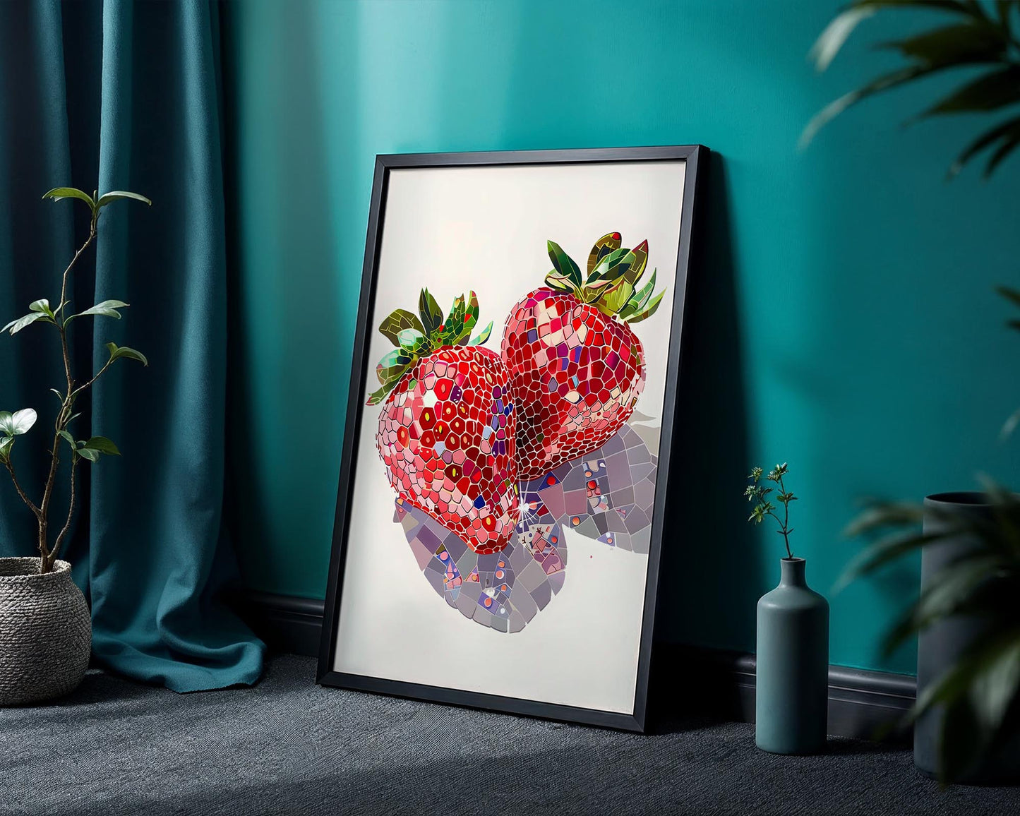 Mosaic Strawberry | Disco Fruits Art Print