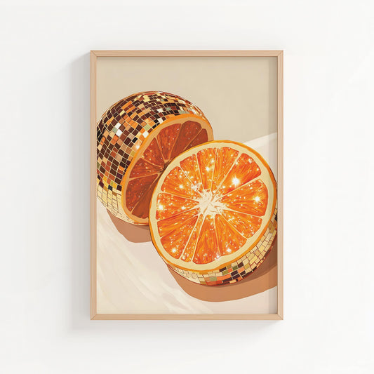 Disco Oranges Halves | Disco Fruits Art Print