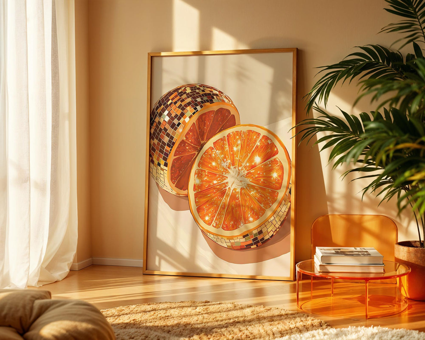 Disco Oranges Halves | Disco Fruits Art Print