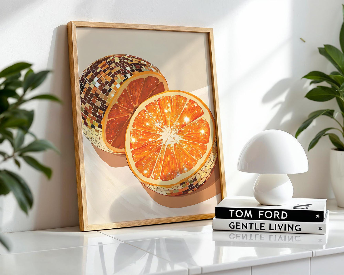 Disco Oranges Halves | Disco Fruits Art Print