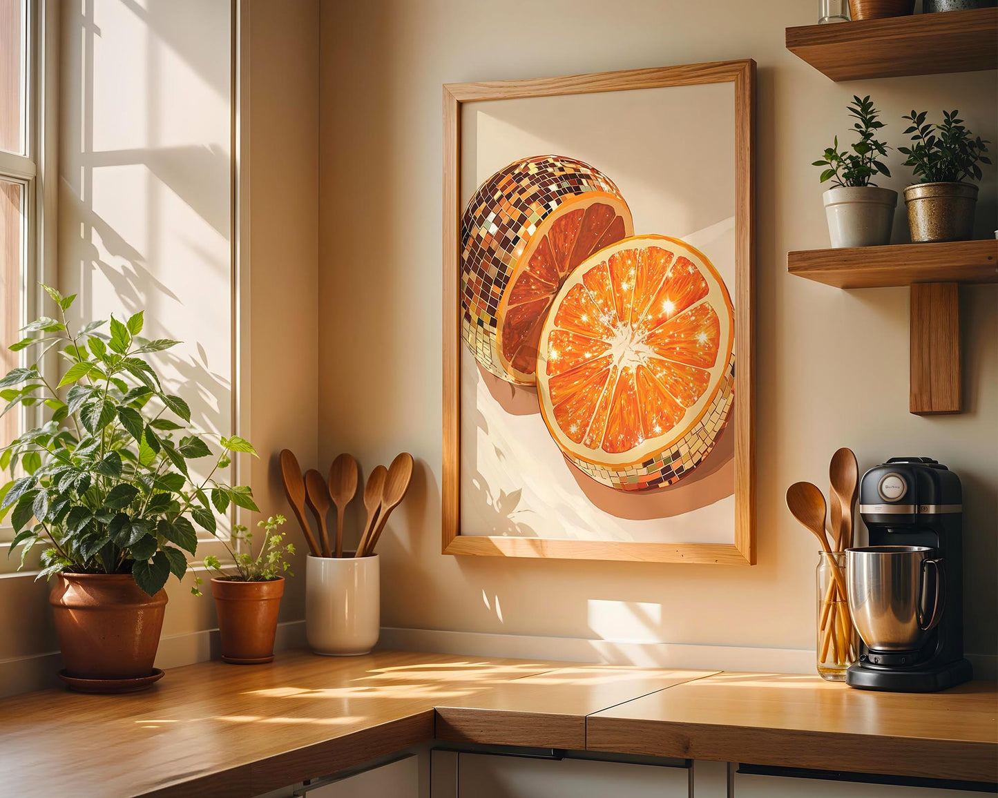 Disco Oranges Halves | Disco Fruits Art Print