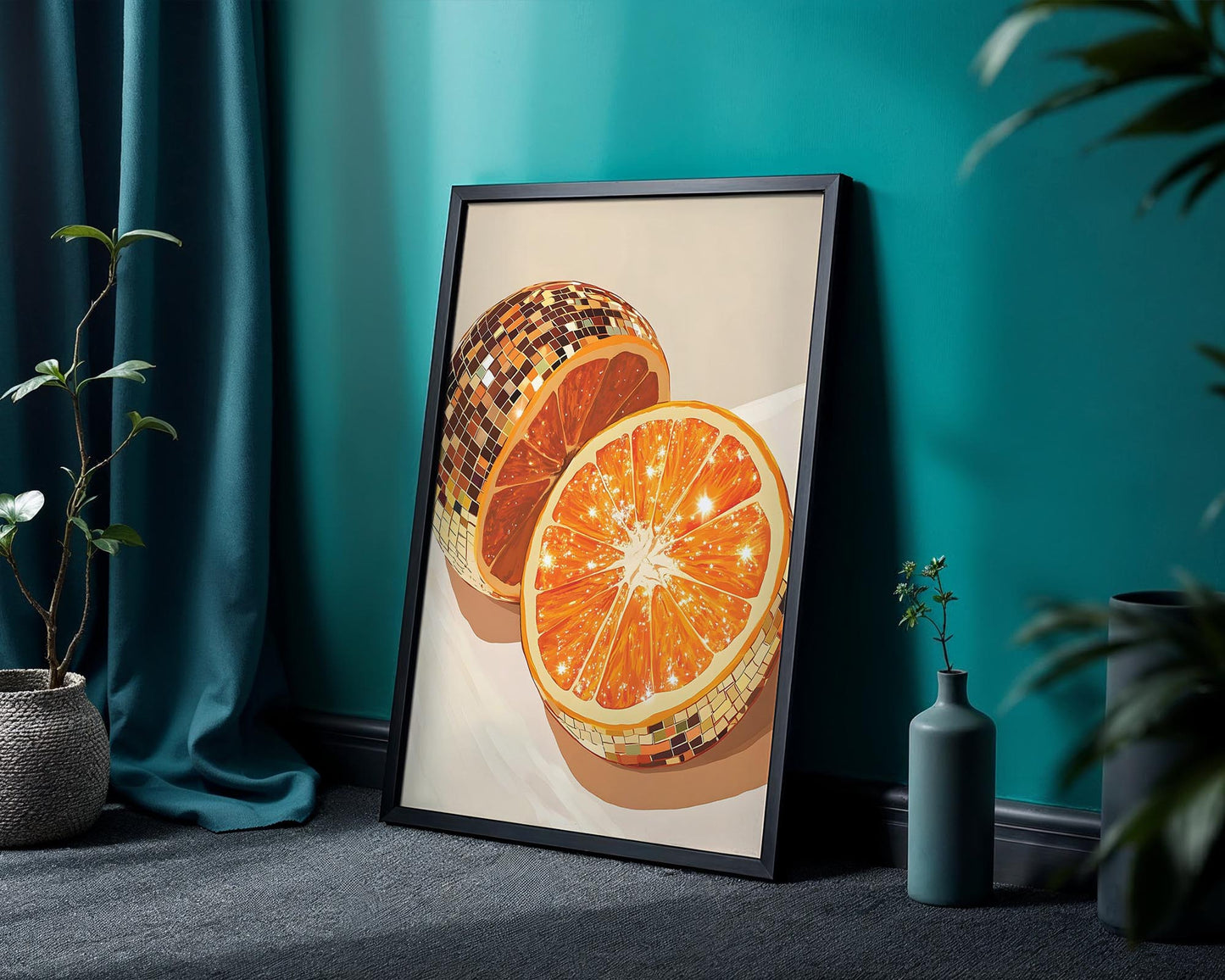 Disco Oranges Halves | Disco Fruits Art Print