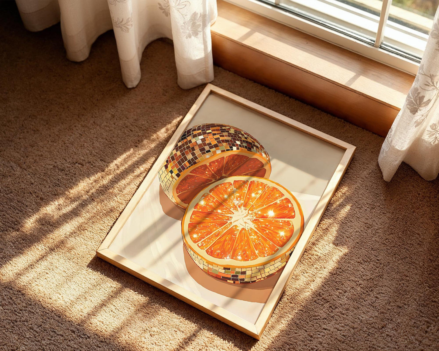Disco Oranges Halves | Disco Fruits Art Print
