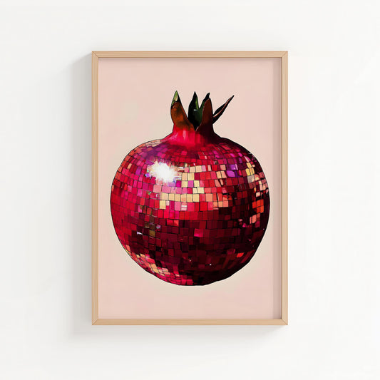 Disco Pomegranate | Disco Fruits Art Print