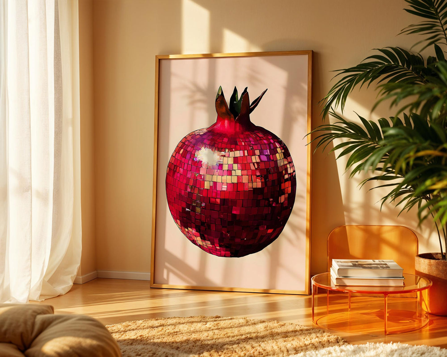 Disco Pomegranate | Disco Fruits Art Print