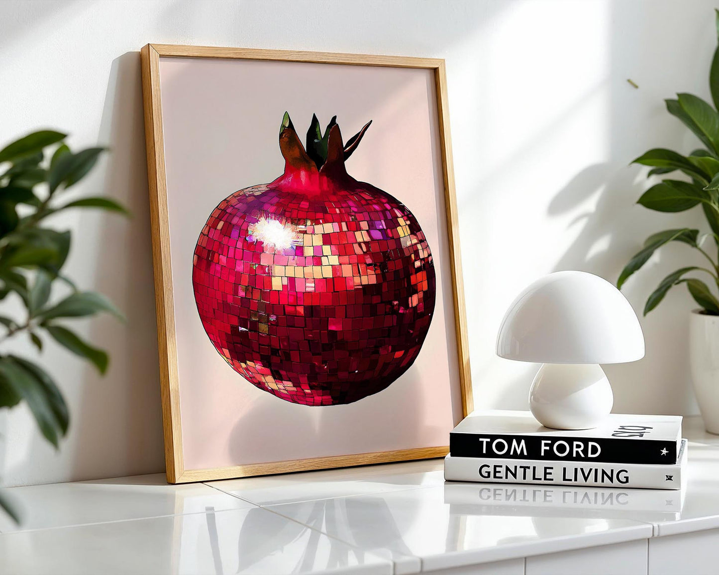 Disco Pomegranate | Disco Fruits Art Print