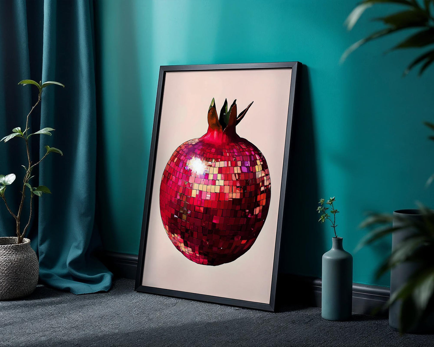 Disco Pomegranate | Disco Fruits Art Print