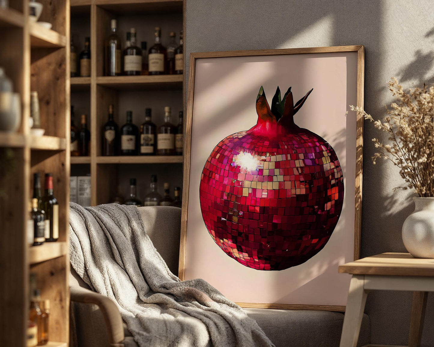 Disco Pomegranate | Disco Fruits Art Print
