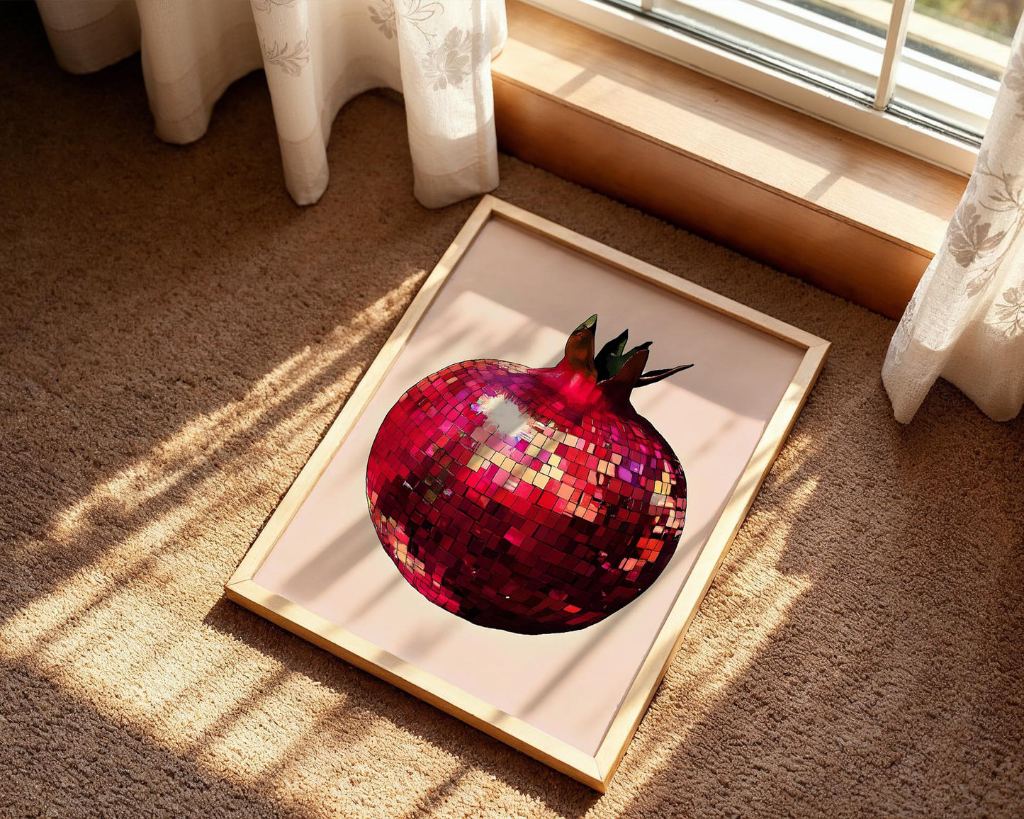Disco Pomegranate | Disco Fruits Art Print