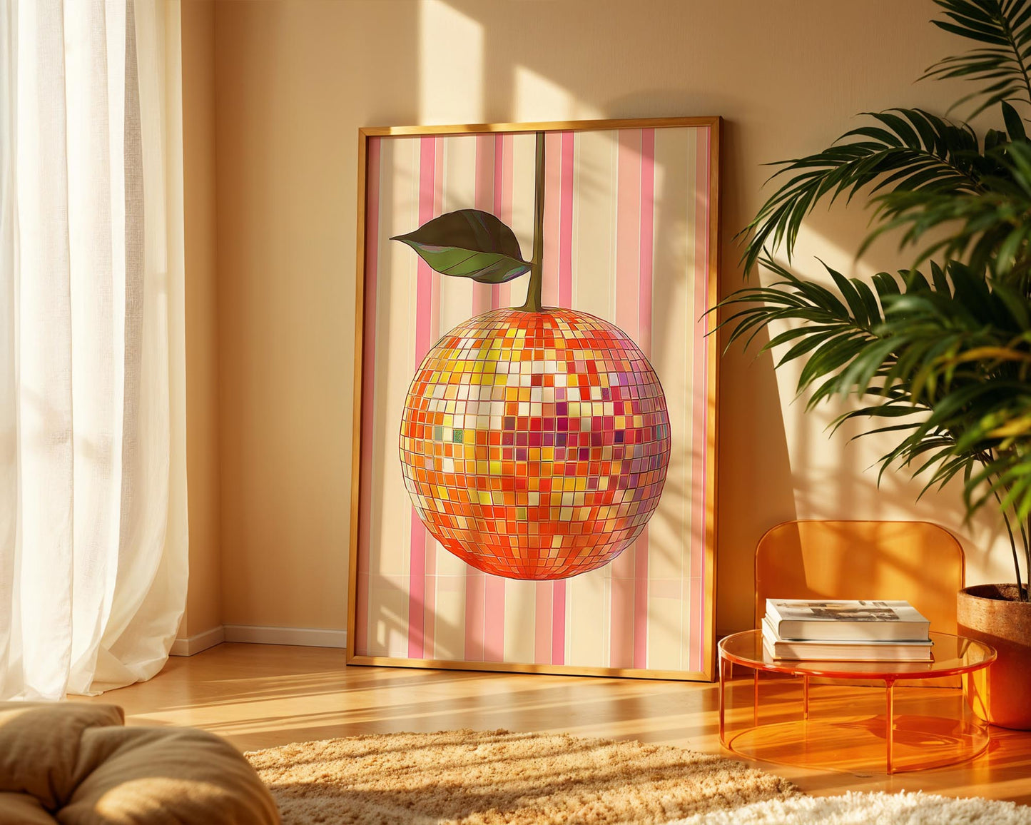 Orange Disco Ball | Disco Fruits Art Print