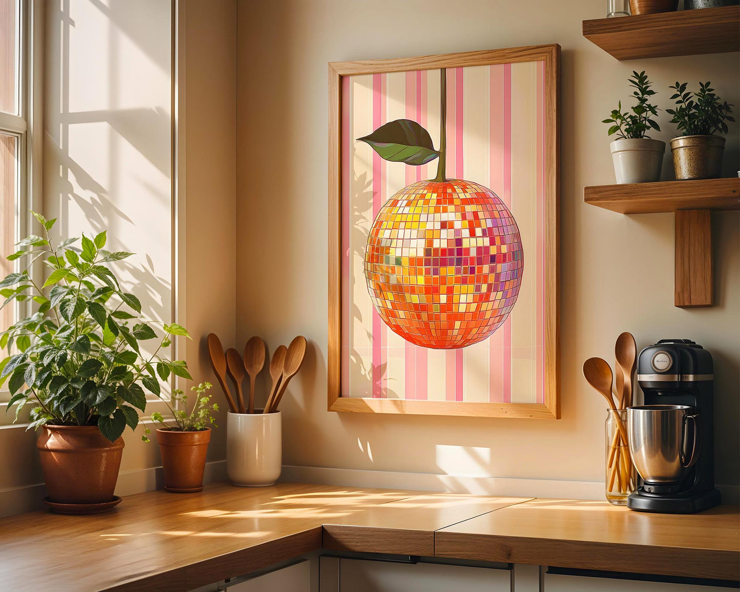 Orange Disco Ball | Disco Fruits Art Print