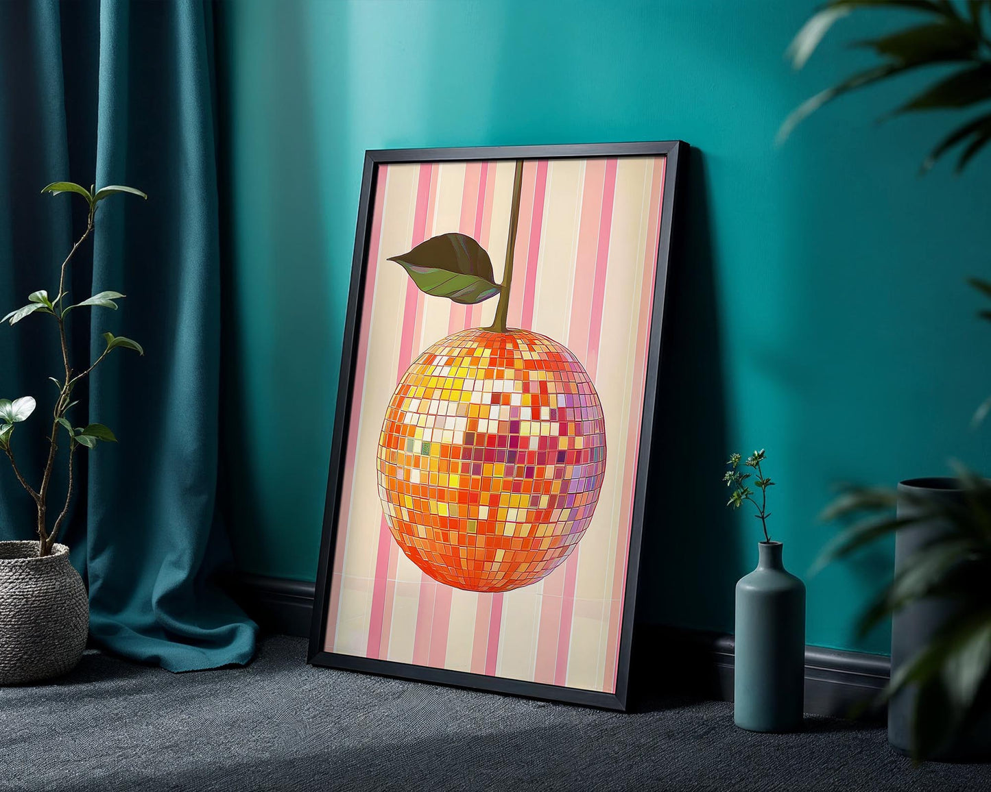Orange Disco Ball | Disco Fruits Art Print