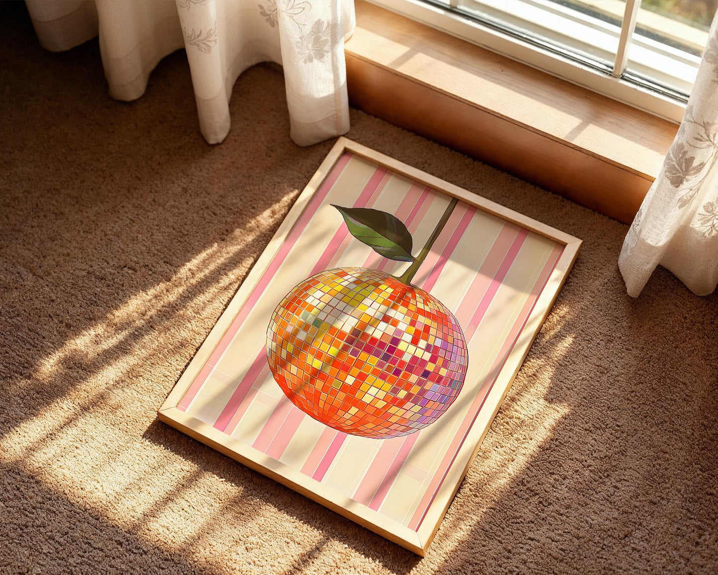 Orange Disco Ball | Disco Fruits Art Print