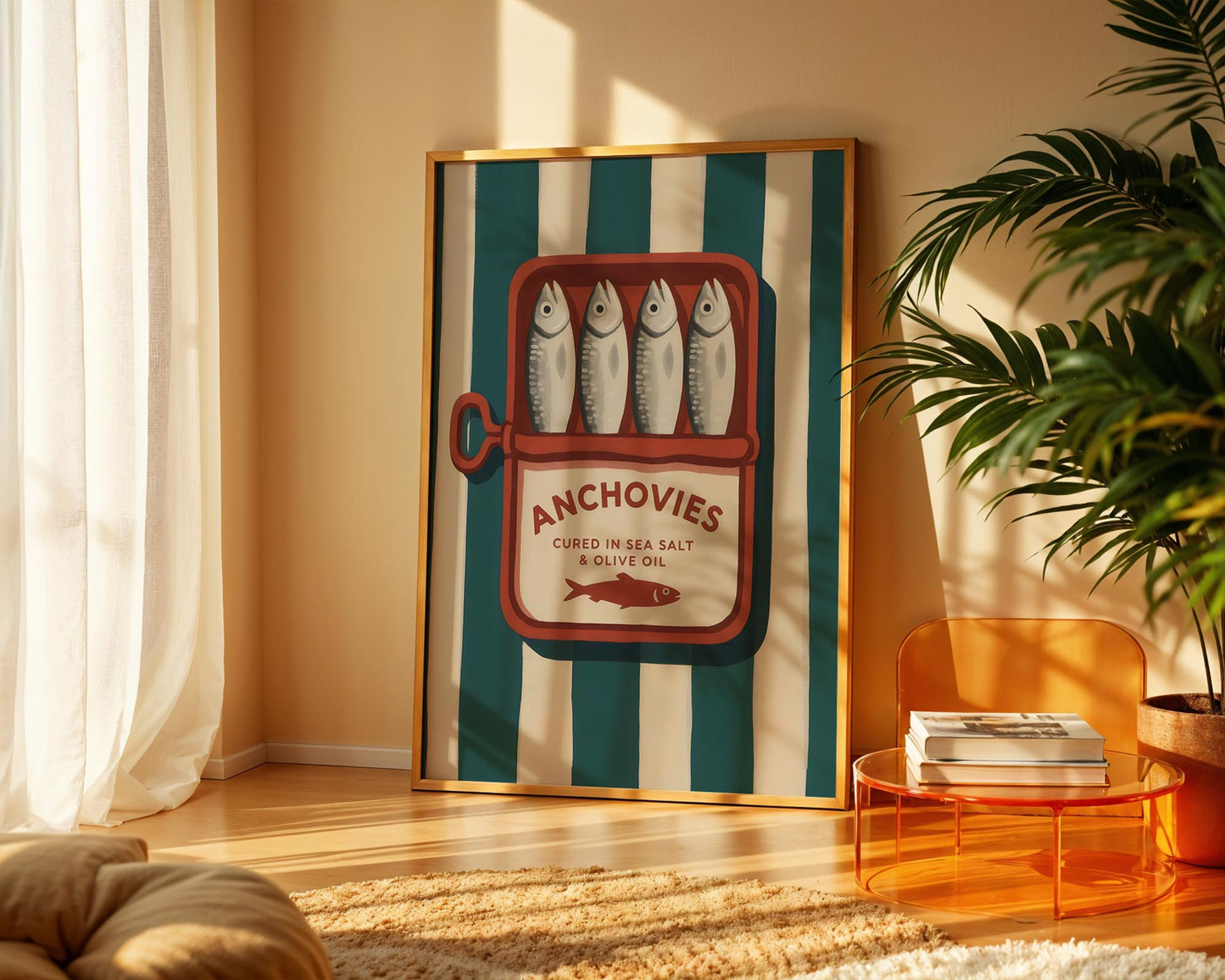 Anchovies Tin Poster | Retro Kitchen Wall Art