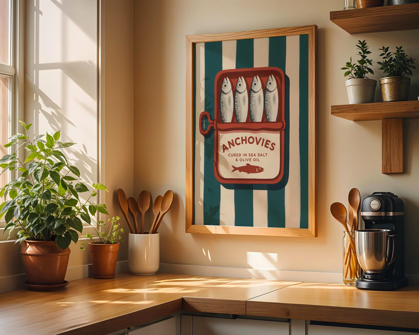 Anchovies Tin Poster | Retro Kitchen Wall Art