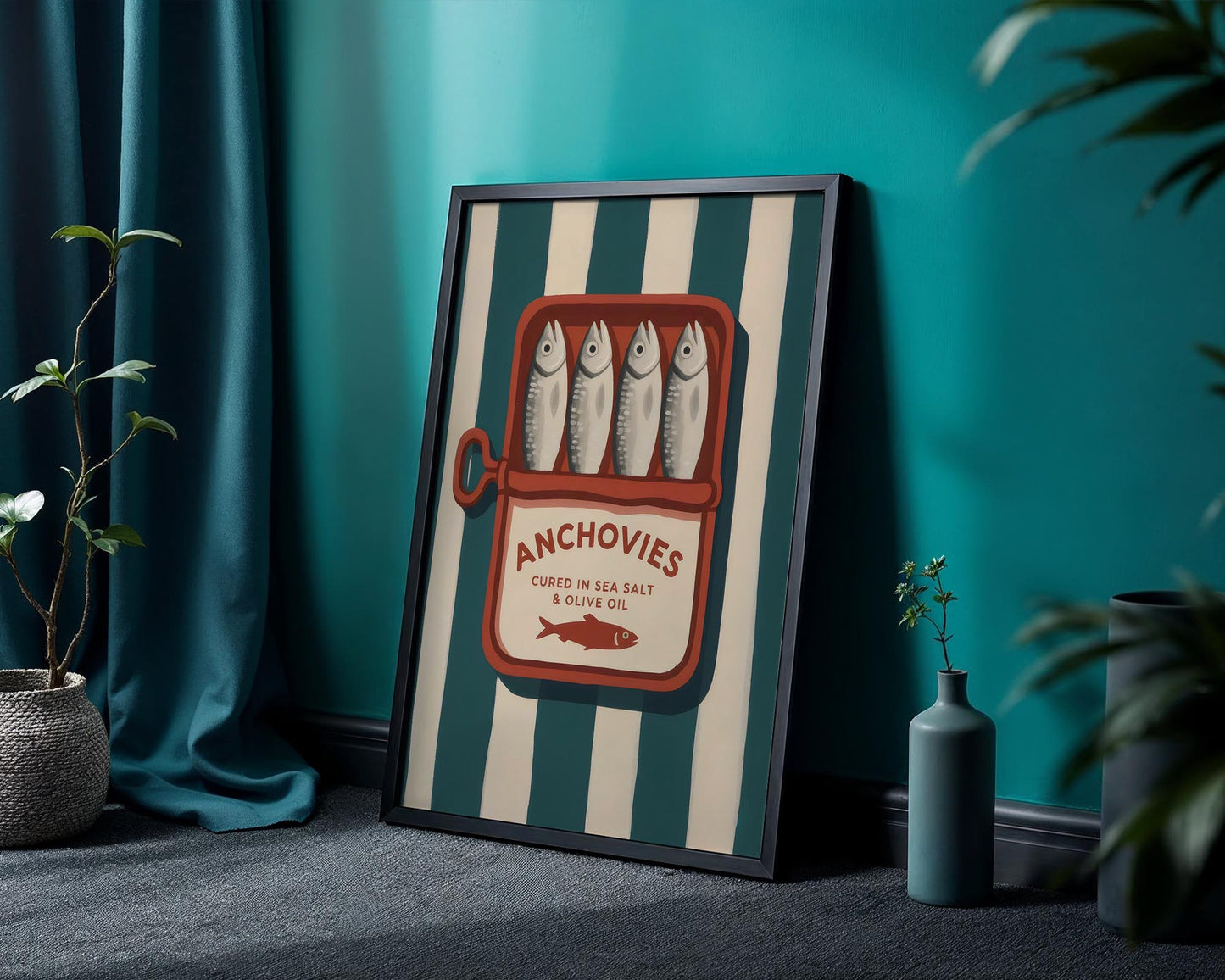 Anchovies Tin Poster | Retro Kitchen Wall Art