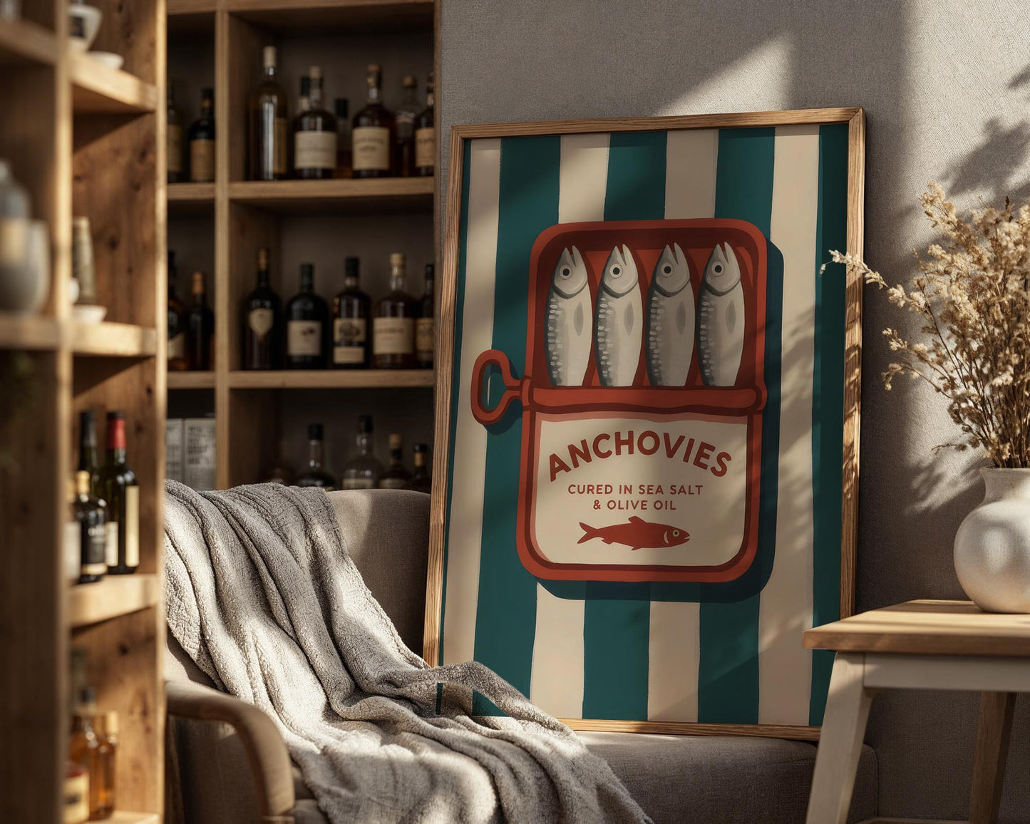 Anchovies Tin Poster | Retro Kitchen Wall Art