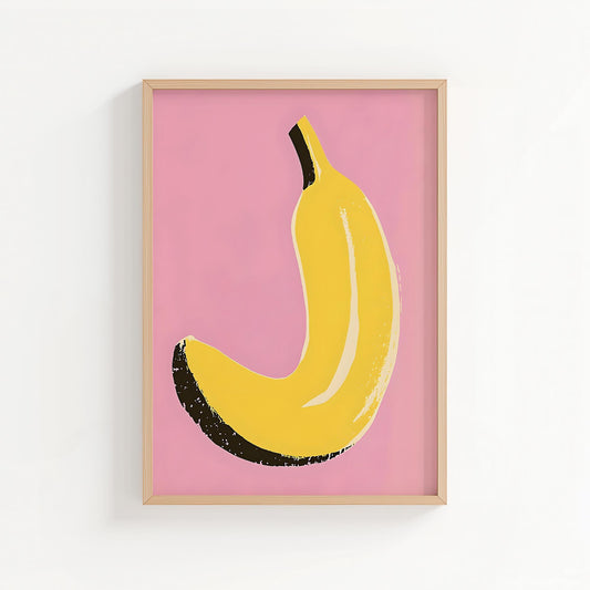 Banana Pop Art Print | Colourful Kitchen Wall Art