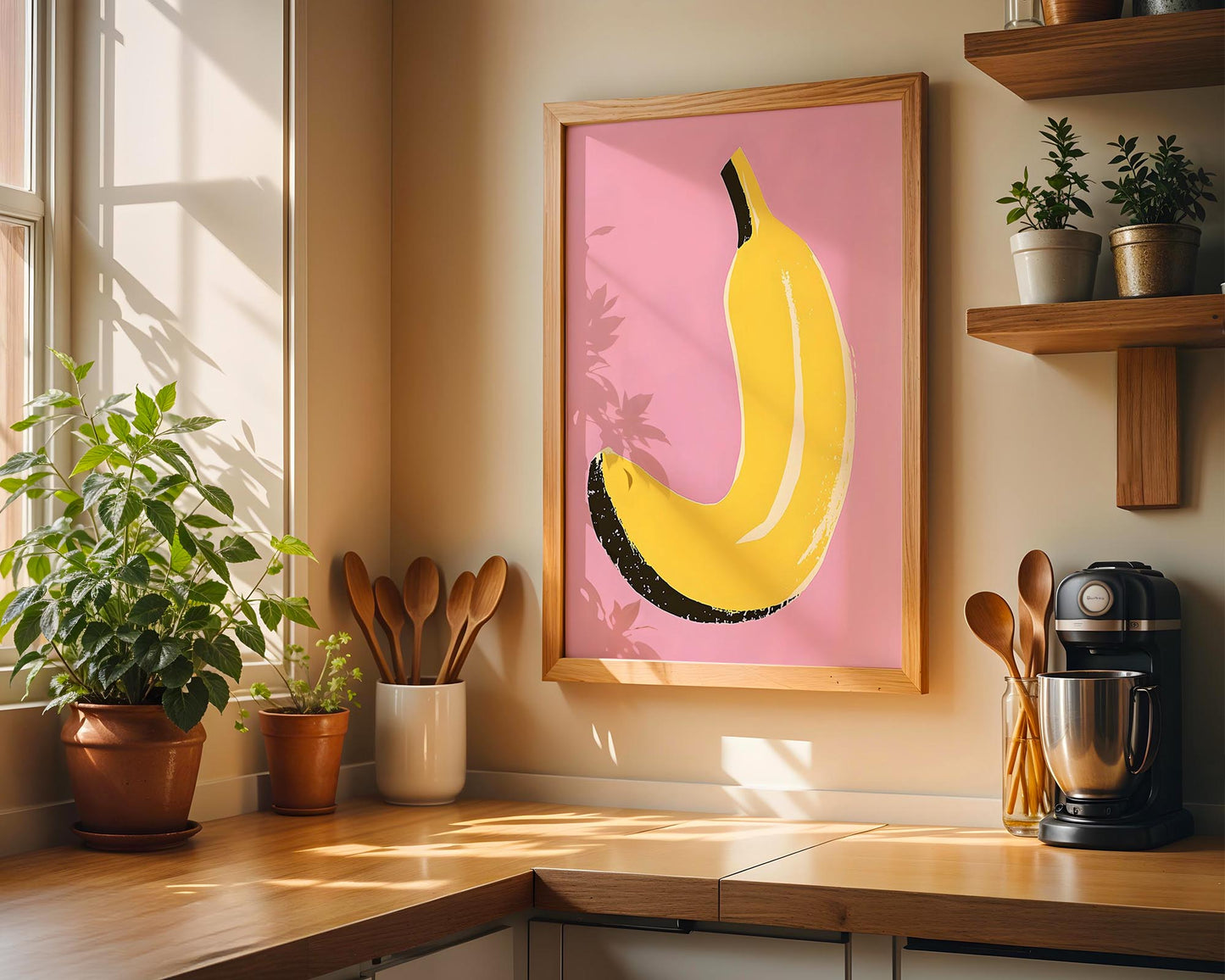 Banana Pop Art Print | Colourful Kitchen Wall Art
