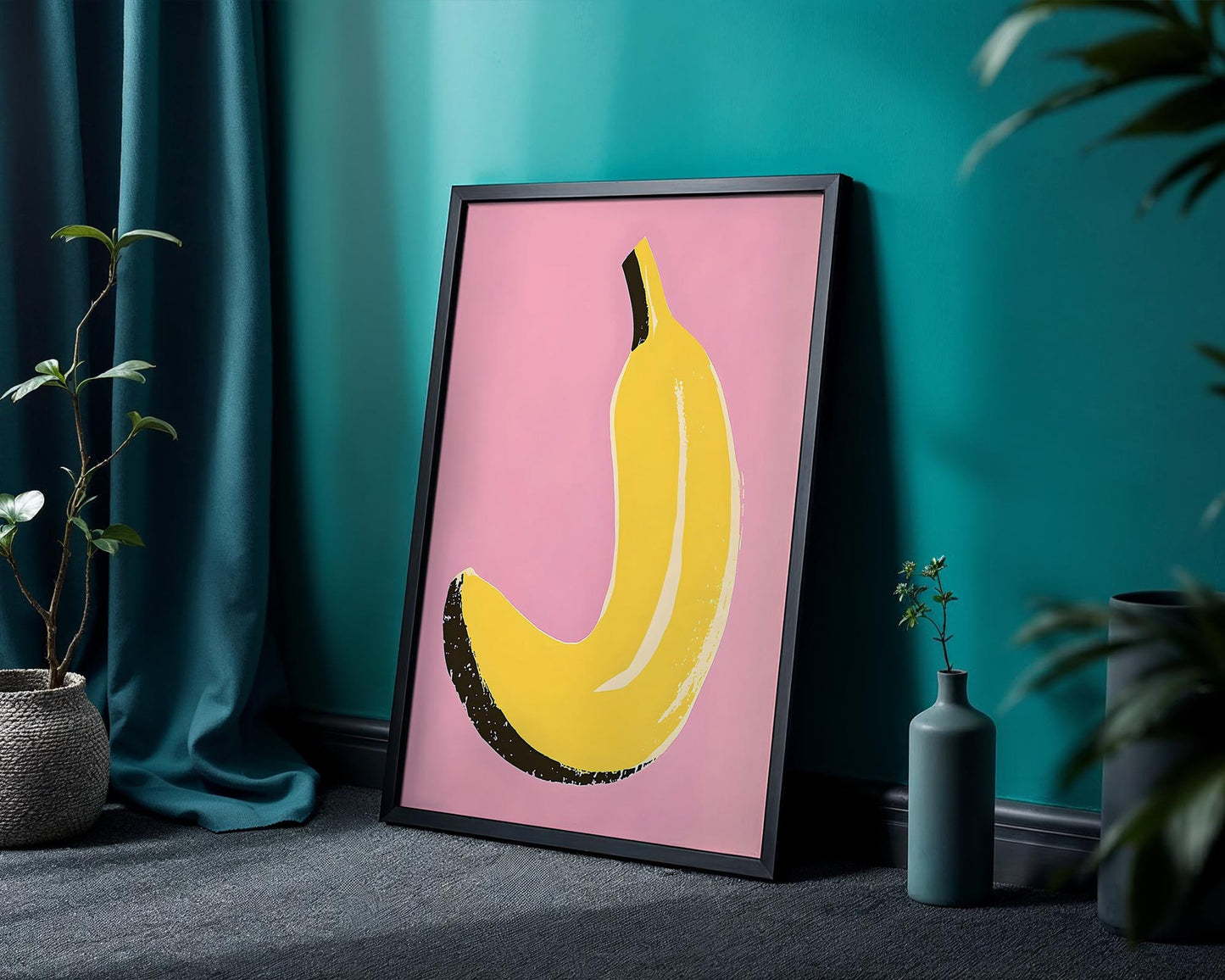 Banana Pop Art Print | Colourful Kitchen Wall Art