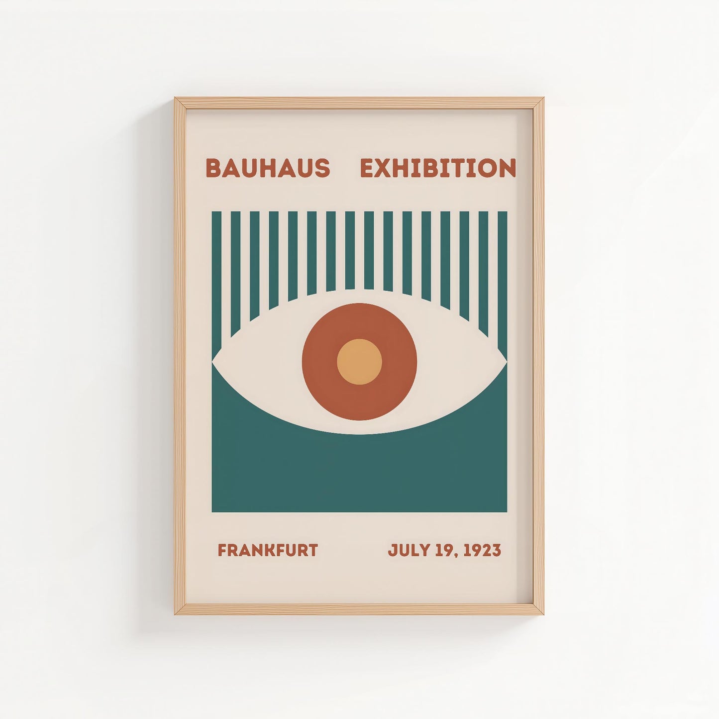 Bauhaus Eye Exhibition Poster – Geometric Mid Century Wall Art Print