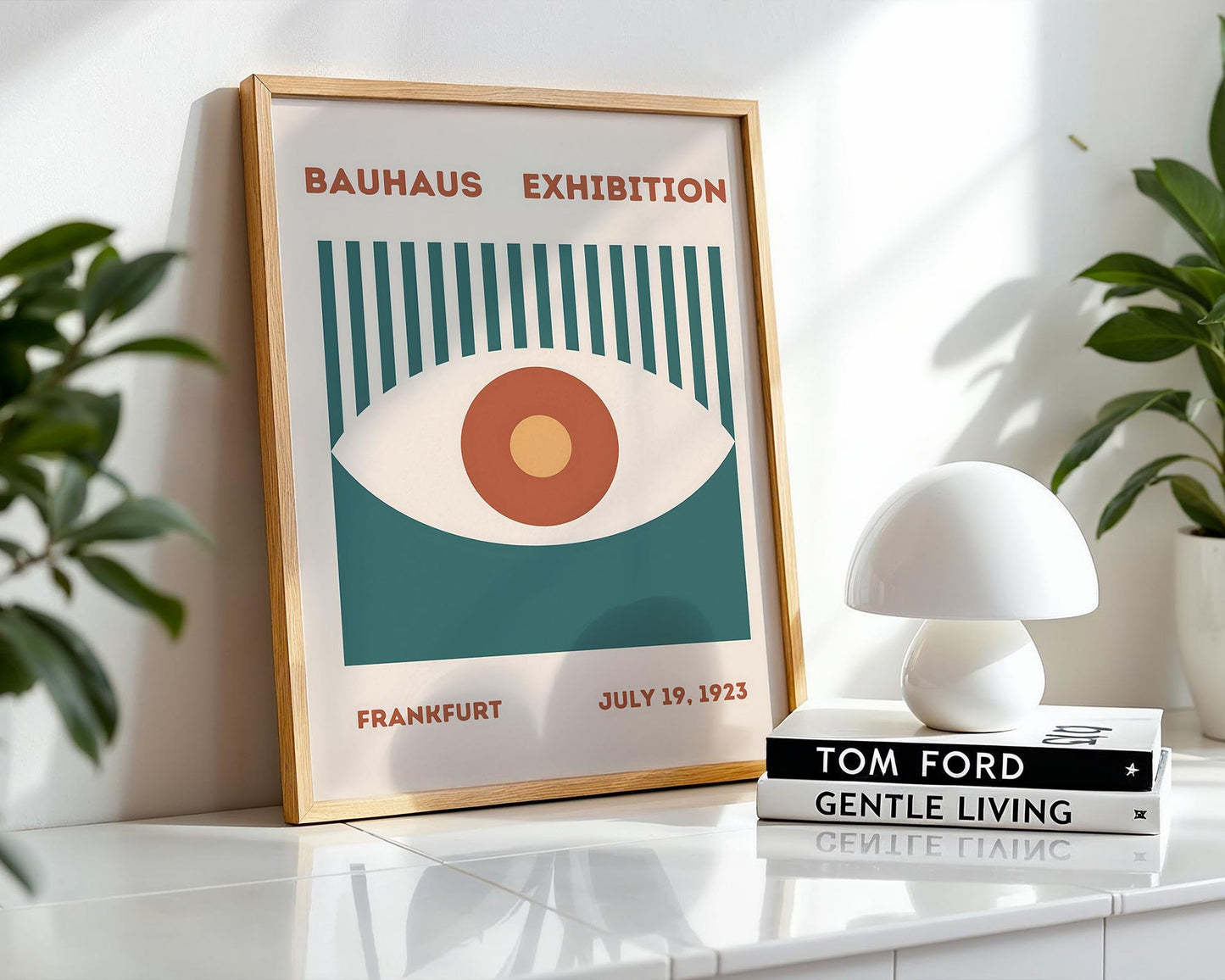 Bauhaus Eye Exhibition Poster – Geometric Mid Century Wall Art Print