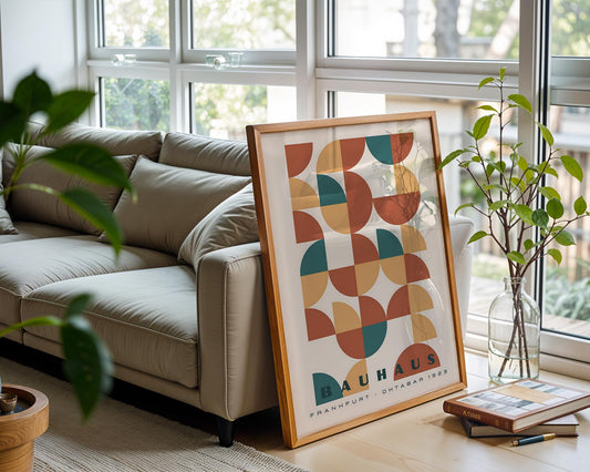 Bauhaus Pattern – Geometric Mid Century Wall Art Print