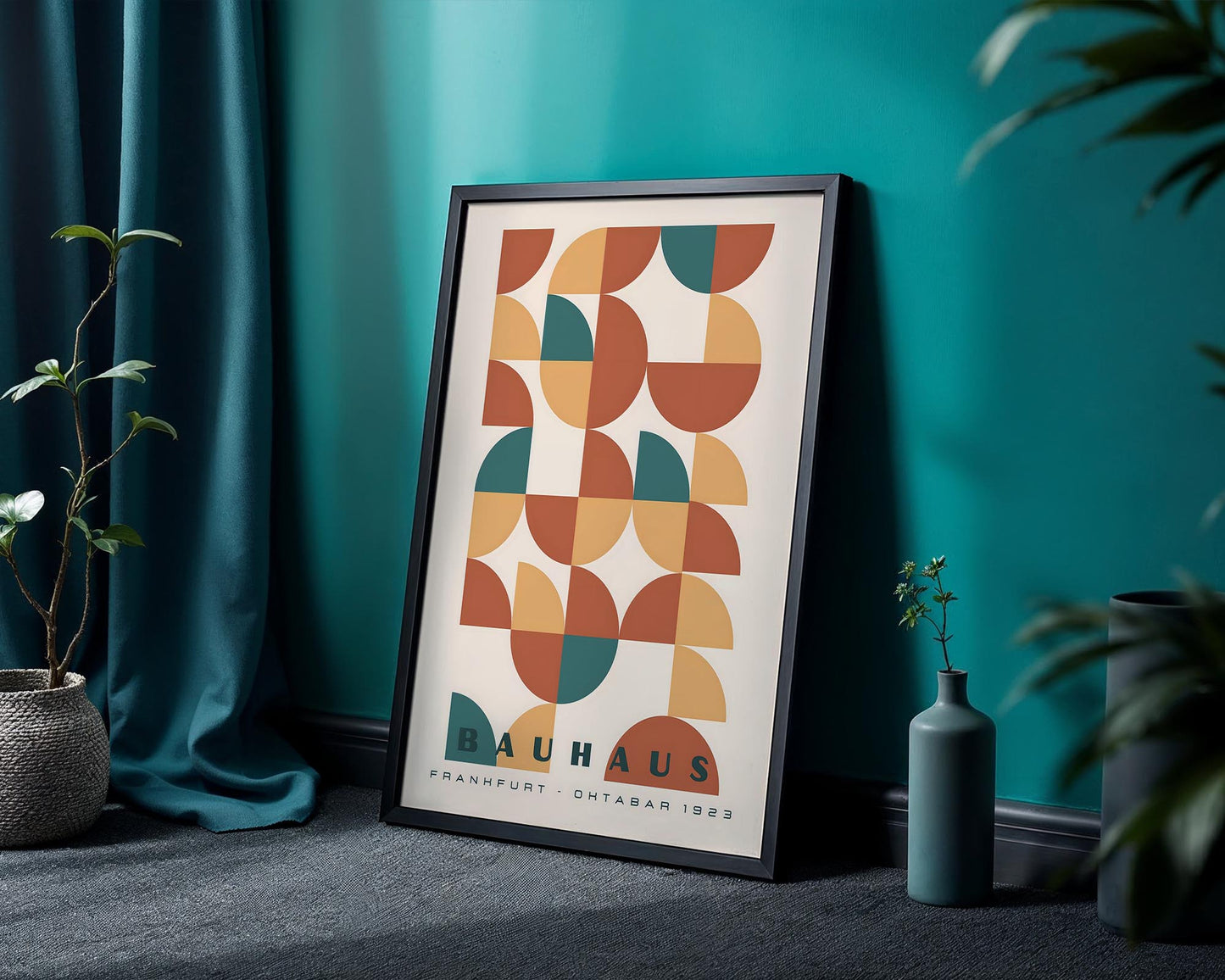 Bauhaus Pattern – Geometric Mid Century Wall Art Print