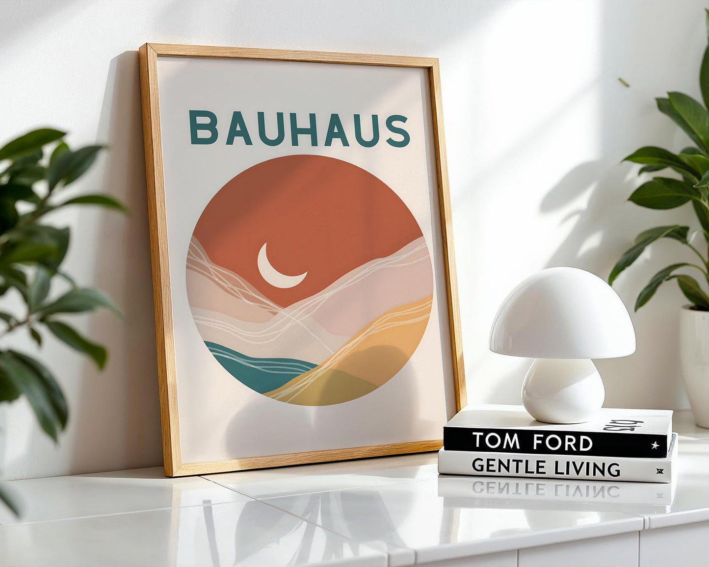 Bauhaus Landscape Poster – Abstract Mid Century Wall Art Print