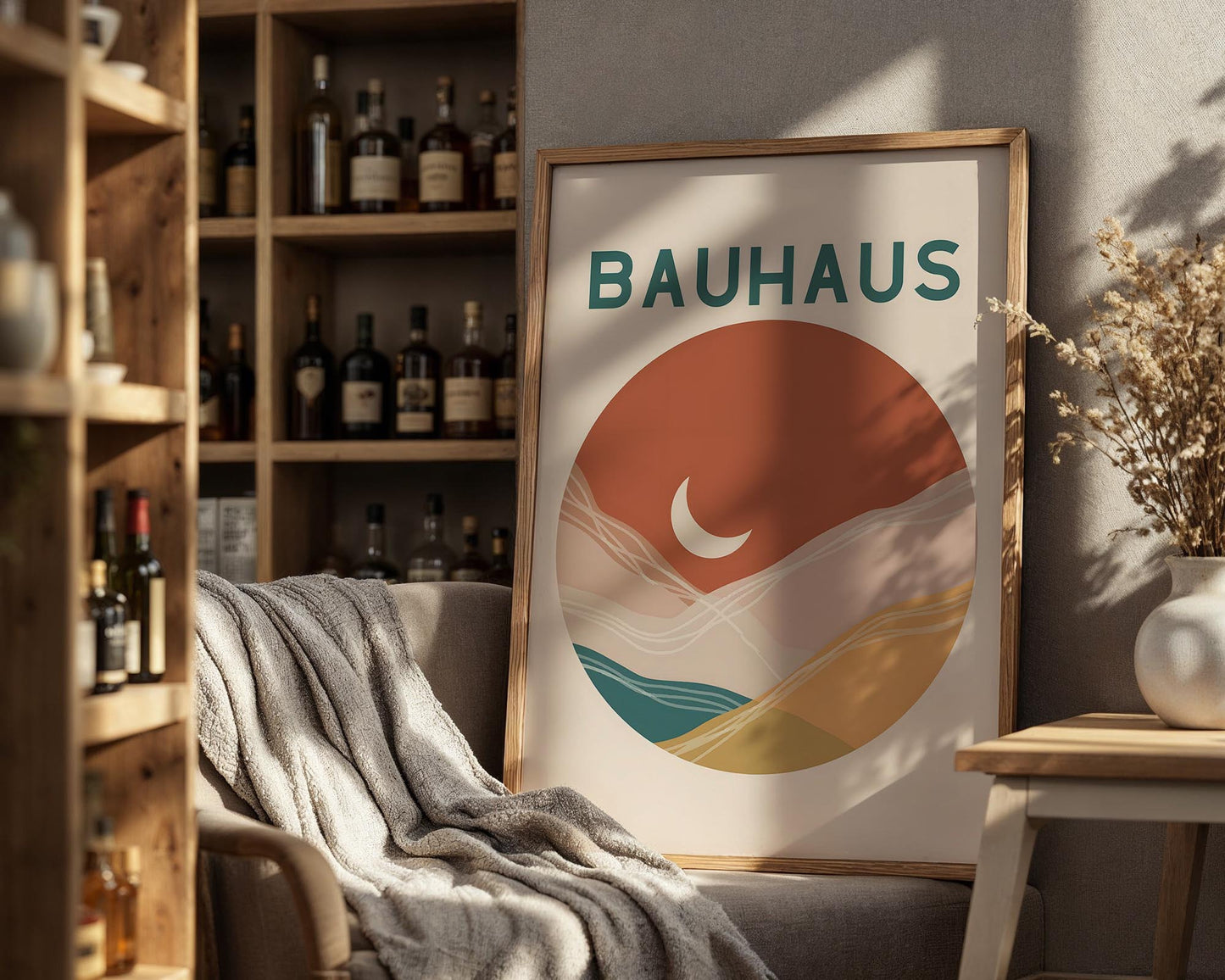 Bauhaus Landscape Poster – Abstract Mid Century Wall Art Print
