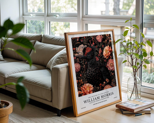 Crimson Crown | William Morris Inspired Botanical Art Print