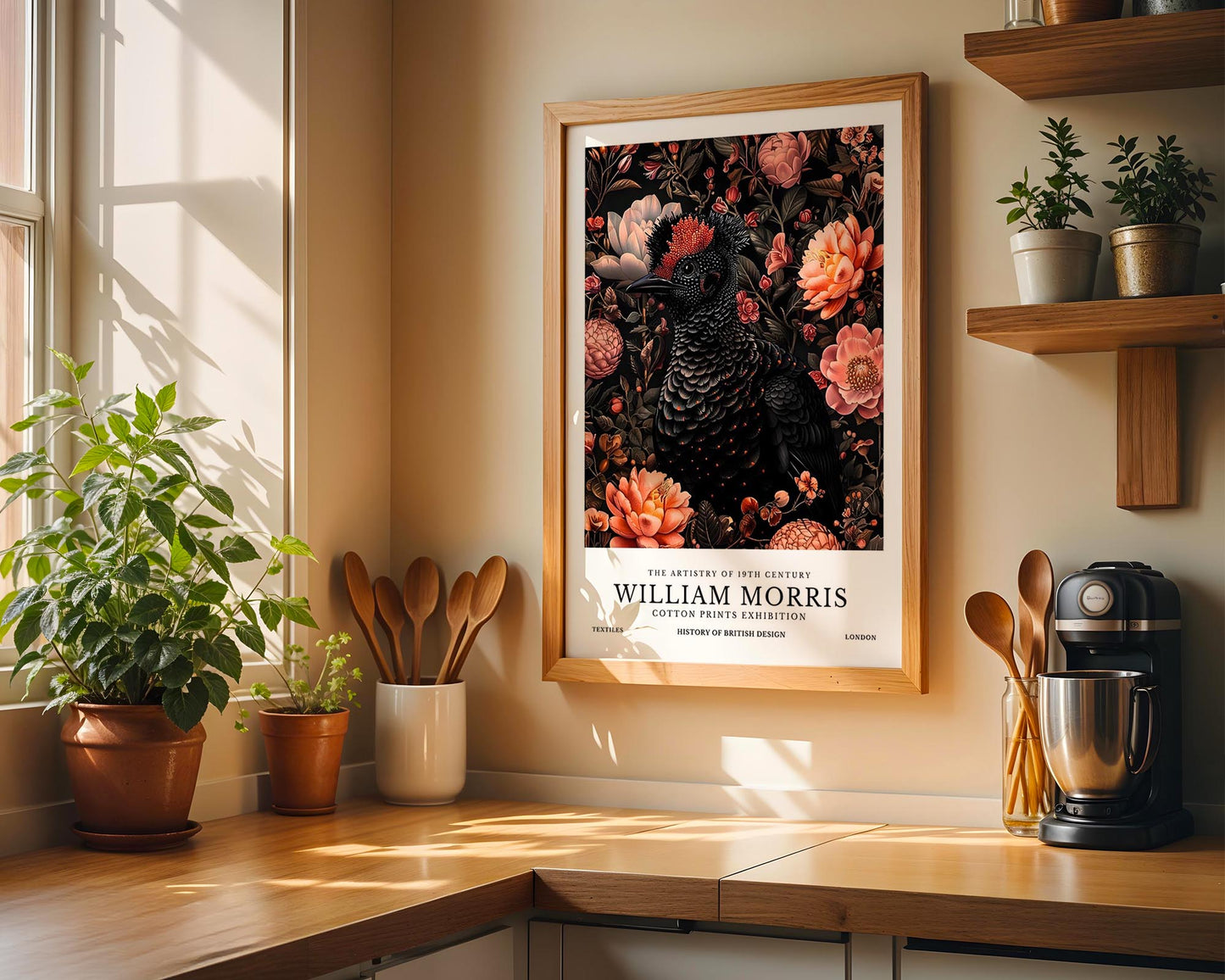 Crimson Crown | William Morris Inspired Botanical Art Print